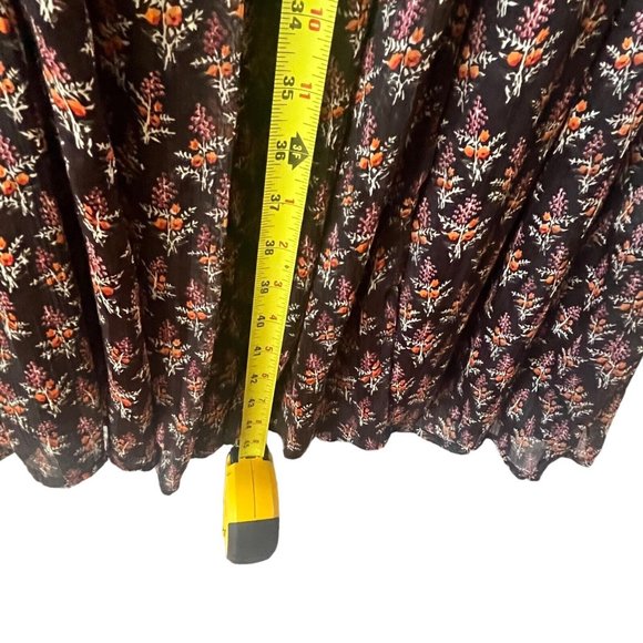 Zara Midi Dress Black SZ XL V-neck Button Wrap Floral Printed NWT - Picture 10 of 13